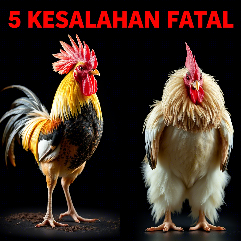 Perbandingan ayam bangkok super dengan stamina prima dan ayam dengan stamina menurun akibat 5 kesalahan fatal pemeliharaan