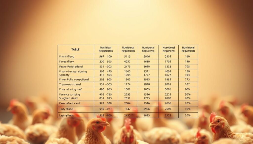 tabel kebutuhan pakan ayam petelur