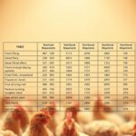 tabel kebutuhan pakan ayam petelur