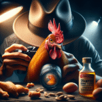 Ayam Bangkok Juara: Foto ultra-realistis dengan pencahayaan dramatis dan detail tajam, mengungkap rahasia ketangguhan ayam.