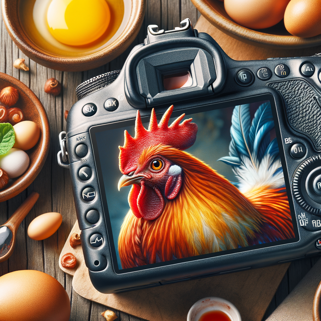 Close-up foto ayam Bangkok juara dengan detail jernih dan pencahayaan alami.