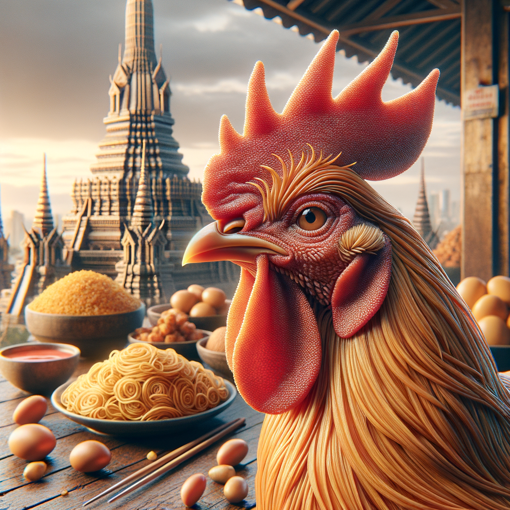 Close-up foto Ayam Bangkok dengan detail jernih dan pencahayaan alami.