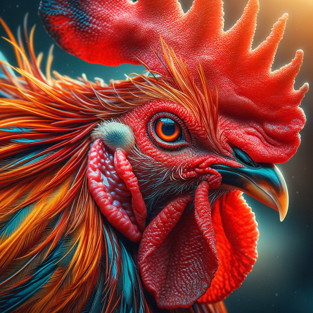 Close-up Pakan Ayam Bangkok Aduan dengan detail jernih dan pencahayaan alami