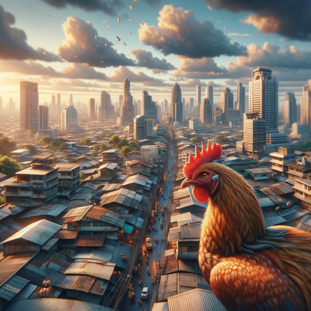 Close-up of Bangkok Chicken Training with clear and detailed realism in natural lighting.
