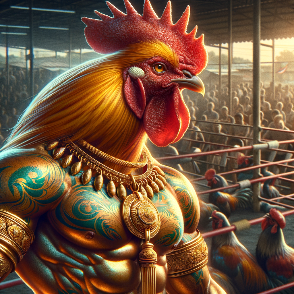 Close-up detailing Bangkok Gamecock Fighting Strategy.